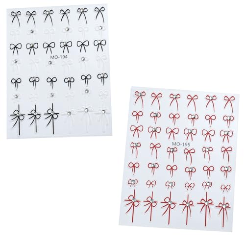 Adhesive Decoration Stickers with Exquisite Bow Accents Nails Art Decals for Women