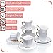 BTaT- Turkish Coffee Cup Set, 3 oz, 6 Set (12 pcs), Elegant White Cups & Saucers with Gold Trim, Small Porcelain Espresso Set for Serving Greek, Arabic & Turkish Coffee, Gift Giving