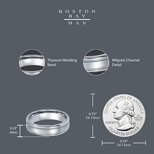 Boston Bay Diamonds Lightweight Durable Hypoallergenic Titanium Unisex Comfort Fit 6mm Wedding Band or Fashion Ring3