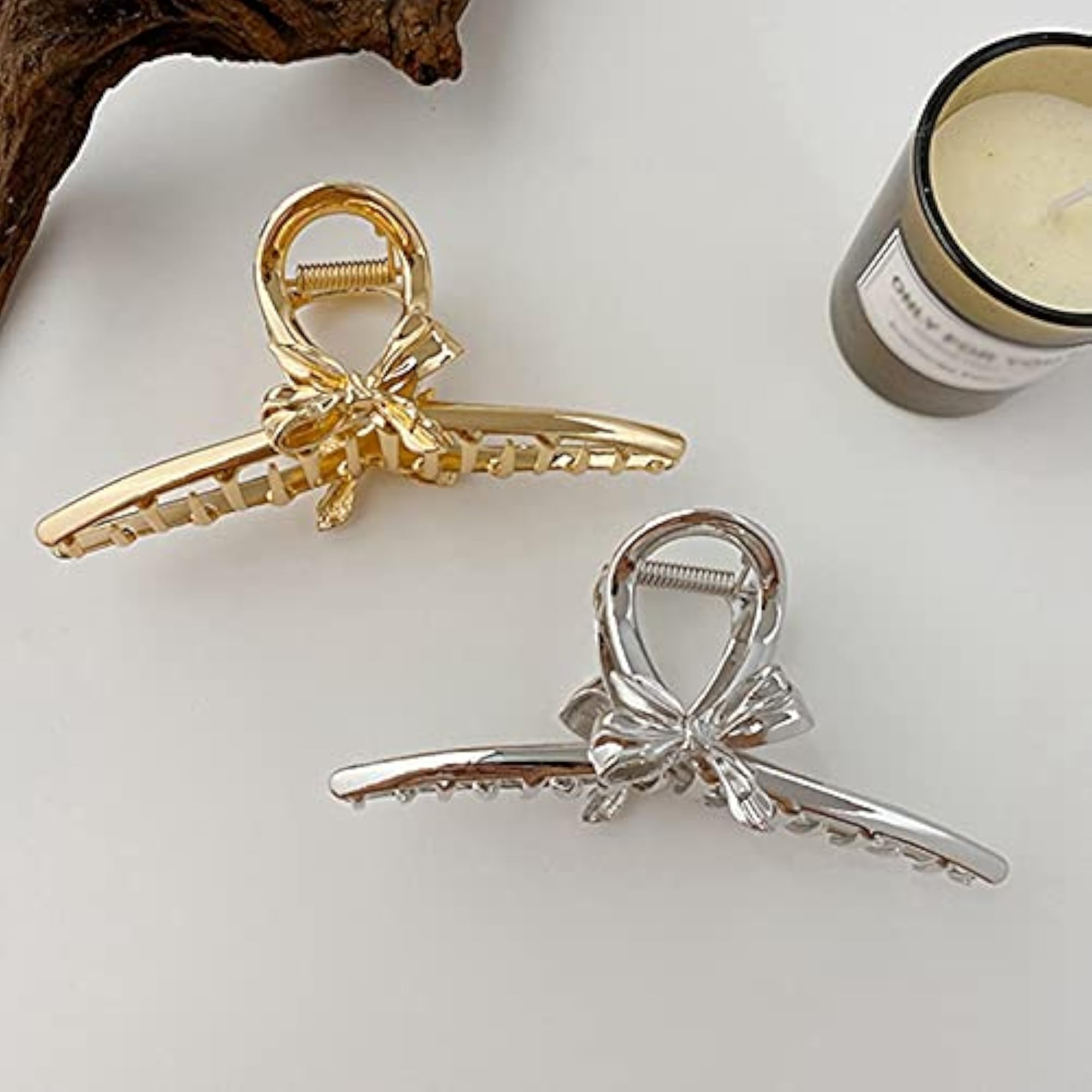 2pcs Elegant Interlocking Teeth Metal Hair Claw Clips