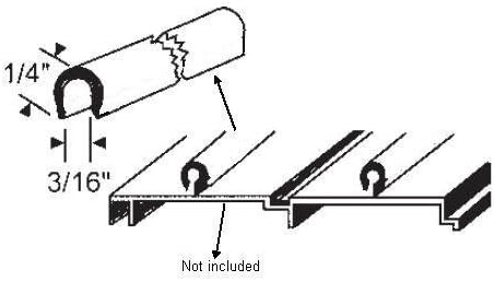 Lower Track for Sliding Screen Doors, Snap-in, Stainless Steel - 6 ft Long