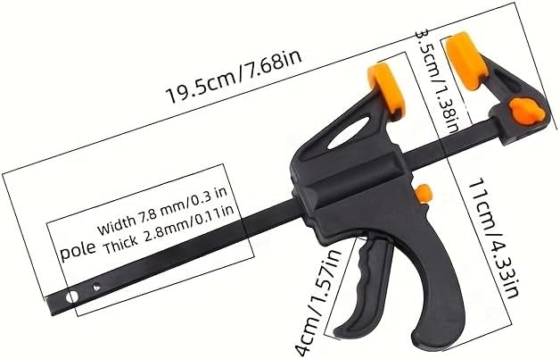 5-Pack F-Clamp Set, Quick Release Ratchet Squeeze Woodworking Tool, Manual Clamp for DIY Home Renovation