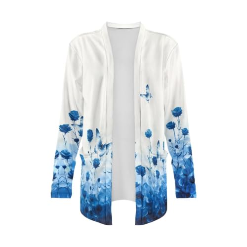 Image of Cardigan Sweaters for Women Long Sleeve Cardigan Soft Drape Open Front Fall Dusters V-Neck Jackets Dressy Loose Coat