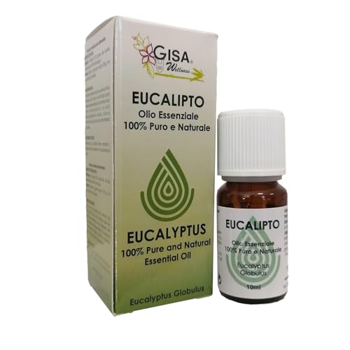 Gisa Wellness - EUCALIPTO - Aceite Esencial Convencional - 100% Puro y Natural - [10ml] - Ideal para Aromaterapia y Cuidado Personal - Indicado para Uso Interno - Difusión Ambiental - Made in Italy