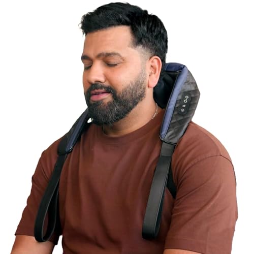 Image of Dr Physio USA 1048 Shiatsu Electric Neck and Back Massager Machine with Infrared Kneading Nodes for Cervical Neck, Shoulder, Back & Body Muscle Pain Relief