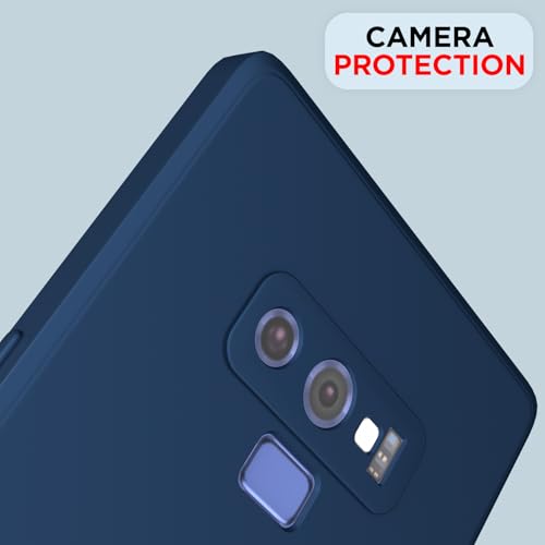 Image of Outlouders Back Cover for Samsung Galaxy Note 9 | Camera Protection | Durable Soft Matte Silicone Bumper Case (Blue)