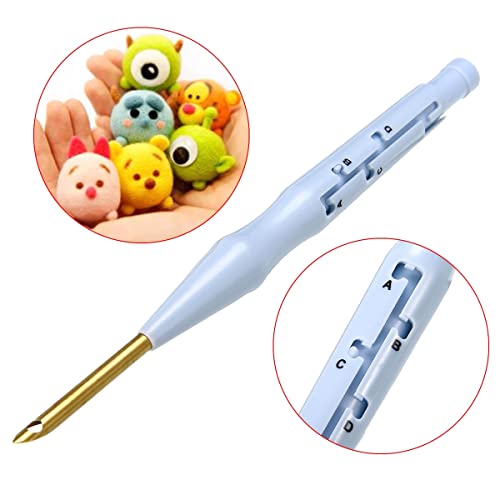 6 Piece Embroidery Punch Needle,Adjustable Wooden Handle Punch Needles Hooking Tool Kits Rug Embroidery Pens With Needle Threader For Embroidery Floss Craft Applique Embellishment Beginners #TOP3