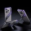 Metal Frame-Less Case for iPhone 16 Pro Max/16 Pro/16, with 120 Adjustable Stand, Shockproof, Heat Dissipation, Lightweight Metal Frame Design,Silver,16 Pro Max