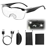 Magnifying Glasses with Light, 300% Magnification Glasses Anti Blue Light LED Lighted Magnifying Eyewear Hands-Free Head Magnifier Eyeglasses USB Rechargeable for Close Work Hobbies Reading Craft