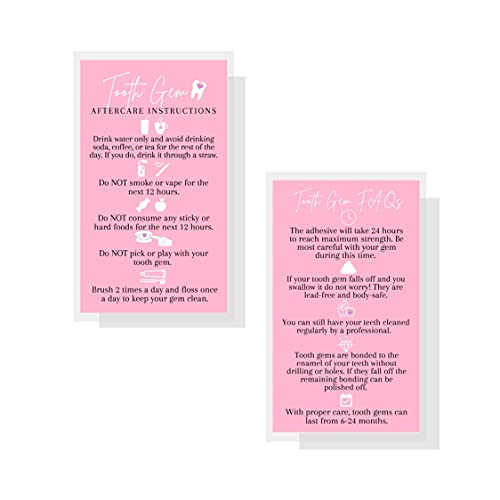 Tarjetas de cuidados de gemas dentales para evitar desprendimientos | Formato rosa 2