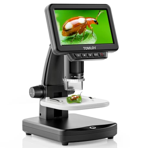 Tomlov Dm13 Lcd Digital Microscope, Coin Microscope With 5" Ips Screen, Handheld Digital Microscope For Kid, Portable Lcd Microscope, 1000X Coin Magnifier With Light,Windows/Mac Compatible, 32Gb Sd #TOP24