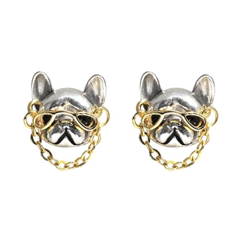 Orecchini animali da donna, gioielli Bulldog | Fantastico orecchino animale - Orecchini a bottone di razza cane divertenti, orecchini a bottone Bulldog leggeri per uomo, donna