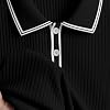 Suéter Polo de Punto para Hombre, Manga Larga, Texturizado, Ligero, con Botones y Rayas, Suéter de Golf 4