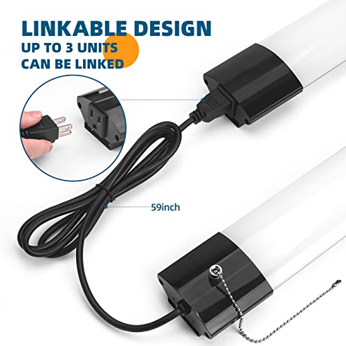 Barrina 4Ft Linkable Led Shop Light For Garage, 84W,10000Lm, 5000K Linkable Light Fixture For Workshop, Basement, Hanging Or Flushmount, Heat Dissipation, With Pull Chain Switch, Etl,4 Pack #TOP2