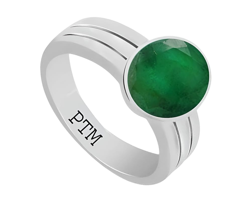 925 Sterling Silver Emerald/Panna 3.25 Ratti to 10.25 Ratti or 3 Carat to 9.35 Carat Astrological Gemstone Bis Hallmark Ring for Men & Women-Size 1-36-image-20