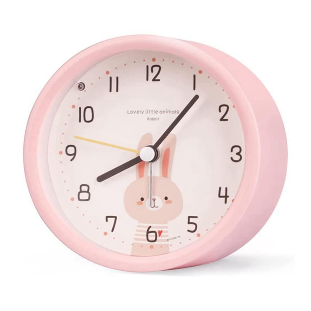 HRWLY No ticking sound with light alarm clock, travel without small(Roze)