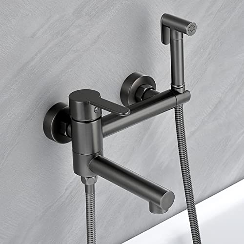 Ensemble de douche de luxe gris avec robinet de baignoire