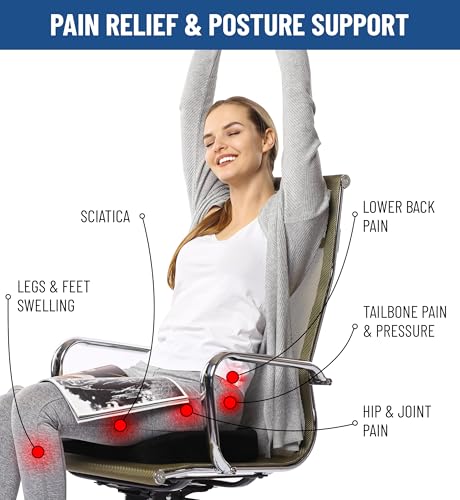 Everlasting Comfort SEAT CUSHION BACK CUSHION Doctor Recommended Memory Foam Seat Cushions thumb #4