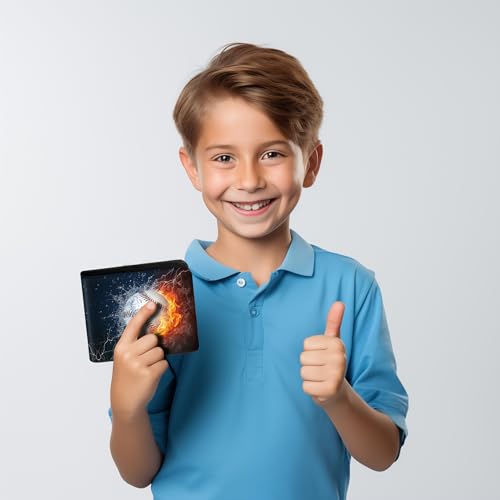 Image of Kids Wallet for Boys, Cool Wallets for Teen Son Ages 4 5 6 7 8 9 10 11 12 13 14 15 16, Leather Baseball Bifold Purse, Christmas Birthday Gift for Kid Men Boy Youth Guys