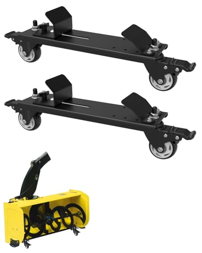 Snow Blower Storage Dollies - Heavy Duty Replacement for John Deere LP70692 - Adjustable Brackets & Locking 360°Swivel Casters - Fits 44