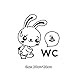 Yihaifu Cartoon Lapin Toilettes Stickers WC drôles Stickers muraux pour Cartoon Animale Salle de Bains Décoration