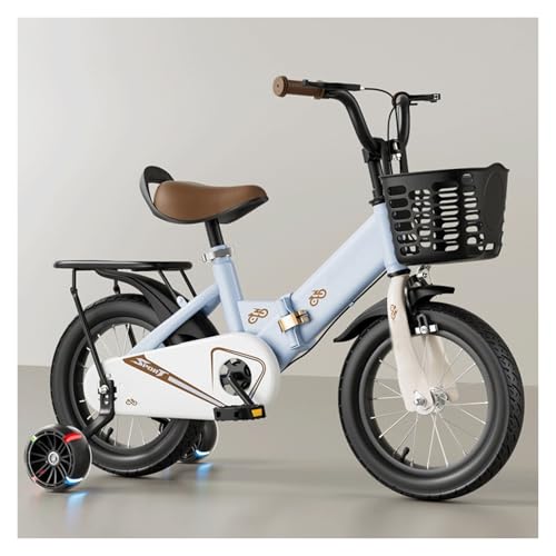 Bicicleta Bicicleta for niños de 12, 14, 16 y 18 Pulgadas, Ligera, de Acero al Carbono, con Doble Freno y Plegable. correpasillos