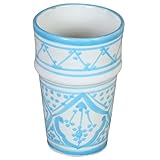 Surface : émaillée Casa Moro Tasse en céramique marocaine Sakina (bleu clair).