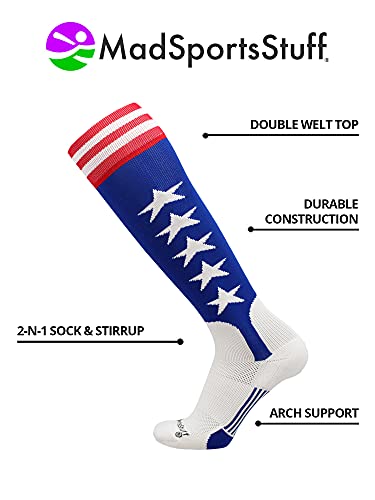 MadSportsStuff USA American Flag Stars and Stripes Baseball Stirrup Socks for Boys Men Youth Adult Patriotic Over the Calf4