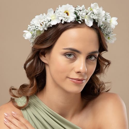 Radhu & Kabby White Daisy Floral Tiara - Image 4