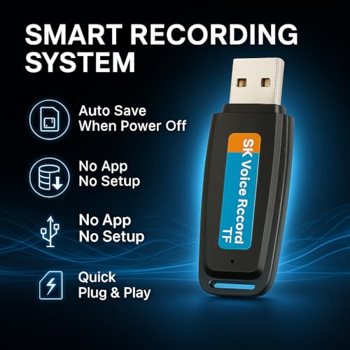 Image of FREDI HD PLUS Voice Recorder Device 8GB Pen Drive Voice Recorder Mini USB Audio Recorder Portable One Click Recording for Lectures Meetings Interviews Clear Sound