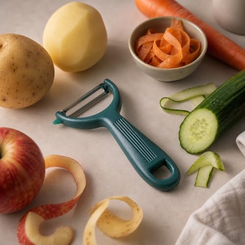Image of Heff Peeler for Vegetables and Fruits with Potato Eye Remover, Teal