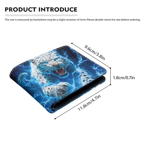 Image of Coldinair Leopard Lightenting Leather Wallet for Teen Boys Kids Purse Wallets Leather Boys Bifold Wallet Credit Card Cash Id Holder Cool Slim Bifold Small Coin Purses,Waterproof