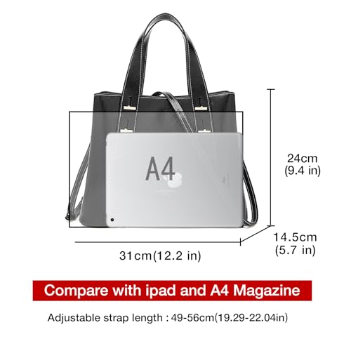 Image of LAORENTOU Women Crossbody Handbags Genuine Leather Satchel Handbags for Women Top-handle Shoulder Tote Purses