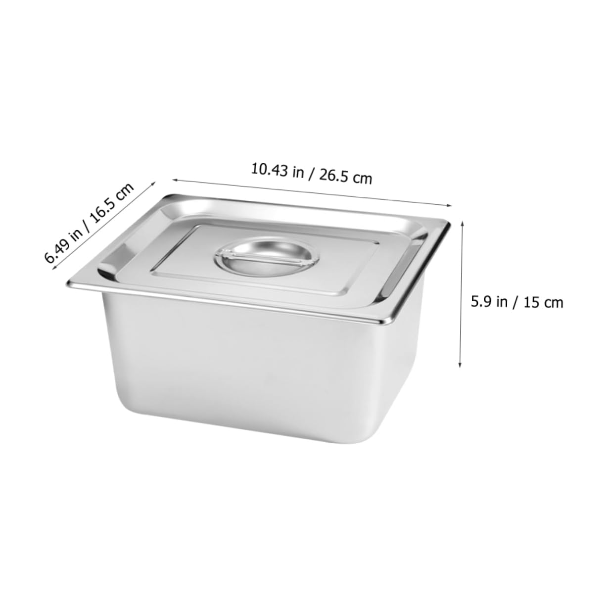 DECHOUS Porta Cibo Da Buffet in Acciaio Inox 4 Scomparti 26,5x16,2x15 Cm Con Coperchio Vassoio Da Portata Per Catering Feste Ristoranti Cucina Professionale