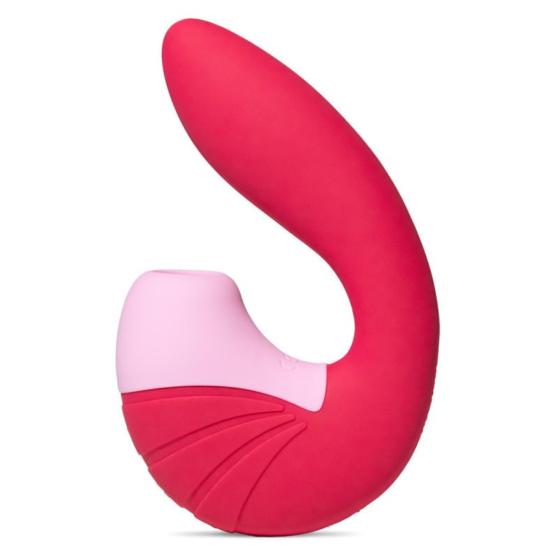 Jaranna, Succionador Clítoris, Vibrador Punto G, 10 Modos de Vibración, 11 Modos de Succión, Recargable USB, Silicona médica (Cereza)