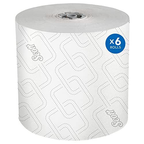 Scott Pro Hard Roll Paper Towels (25703) with Absorbency Pockets, for MOD Dispenser (Grey Core only), 1150’ / Roll, 6 White Rolls / Case, 6,900 feet