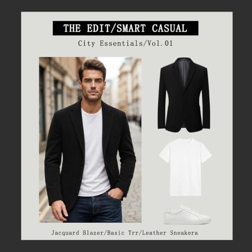 Men's Blazer Jacket Slim Fit Casual Two Button Business Sport Coats Black - image 6