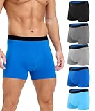 SUNCHIRI Men's Incontinence Underwear Cotton Boxer Briefs, Leakproof Washable Reusable 100ml Multipack (Multicolor01, Large)