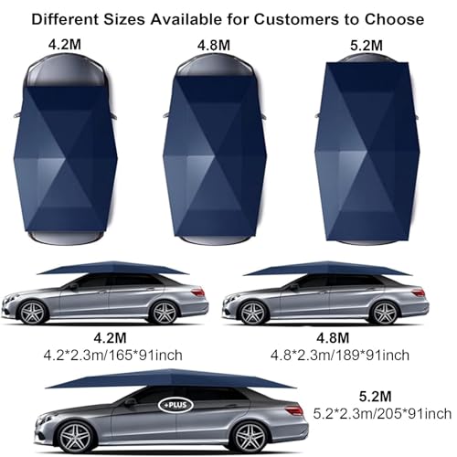 Tenda automatica per auto 2 in 1 e ombrellone da esterno, baldacchino pieghevole e mobile, telecomando, batteria mobile, supporto esterno, copertura automatica per auto