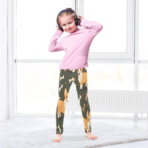 Toddler Girls Leggings Printed Yoga Pants Leggings Cute Corgi Bones for Kids4