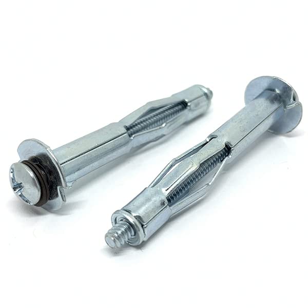 (2000 Pieces) 1/8" S x1-1/4" Hollow Wall Drywall Anchor Standard Point Steel Zinc Clear