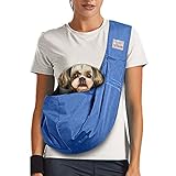 artisome Reversible Medium Dogs & Cats Sling Carrier Bag Suitable for 8-15 lbs Purse Waterproof Travel Hand-Free Pet Backpack (Blue)