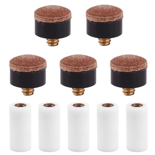 GVSS 5 Pièces Embout Queue de Billard 12mm, Tete Queue de Billard,Kit Reparation Queue de Billard,Embout Queue de Billard a Visser,Accessoires de Billard...