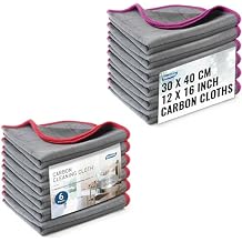Carbon Cloth Lint Free Microfiber Cleaning Cloth Pack of 6 and Lint Free Carbon Microfiber Cleaning Cloth Pack of 6
