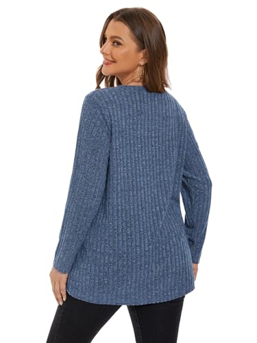 BELAROI Plus Size Tops for Women Tunic Shirts Long Sleeve Scoop Neck Casual Lightweight Sweaters Pullover Loose Fit4