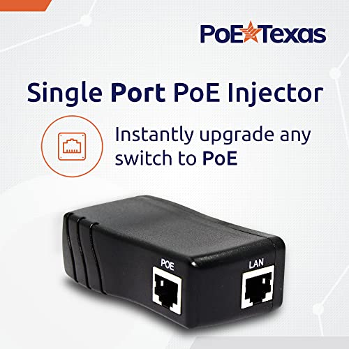Adaptador PoE pasivo PoE Texas IEEE 802.3af: divisor y inyector de alimentación por Ethernet de un puerto, para cámaras IP y dispositivos de 12 V (certificado UL) miniatura 3