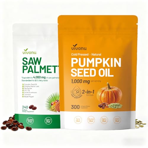 VivoNu Pumpkin Seed Oil with Saw Palmetto Capsules - Supports Pro...