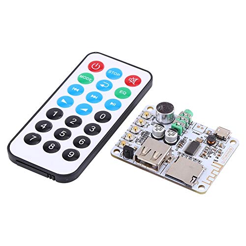 USB TF FM MP3 Amplifier Board,New Bluetooth Audio Receiver Microphone Amplifier Decoder WMA WAV FLAC Player(Remote control (with microphone and receiver))