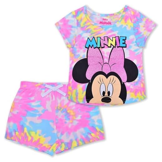 Disney Minnie Mouse Girls’ T- Shirt and Shorts Set for Infant, Toddler and Little Kids – Multicolor