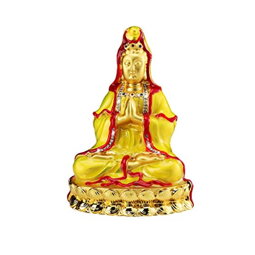 CTCOIJRN Buddha Statue Zinc Alloy Painted Decor Sculpture Guanyin...